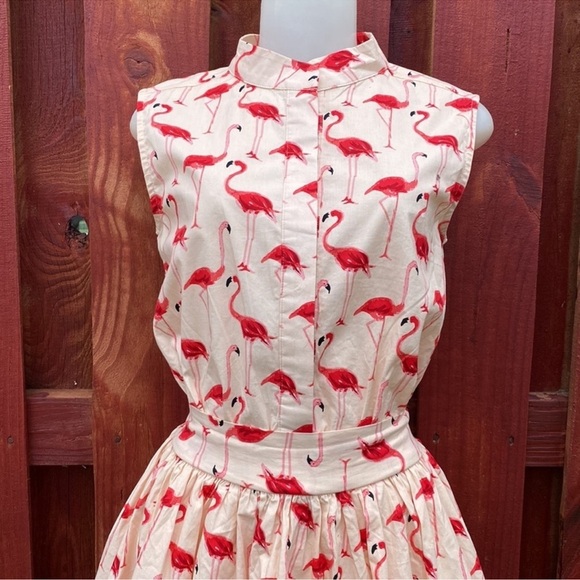 Chicwish Flamingo Print Mini Dress in Pink - Picture 9 of 16